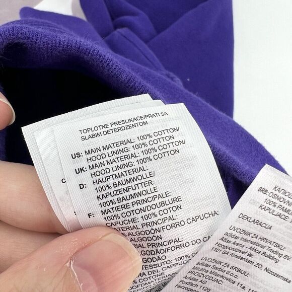 Adidas Women’s Purple Trefoil Hoodie Size XS No Drawstring - Picture 4 of 4